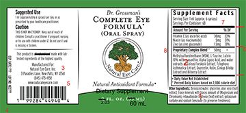 Dr. Grossman's Complete Eye Formula 2oz (oral spray)
